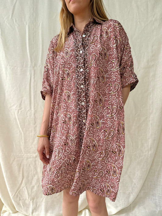 Robe chemise oversize en soie n. MAÎTRE