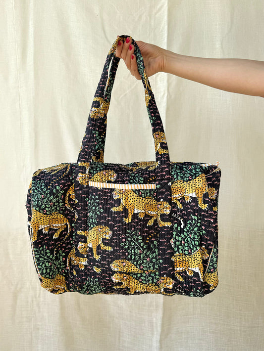 Leopard Weekend Bag n.3 - Black Midnight Safari