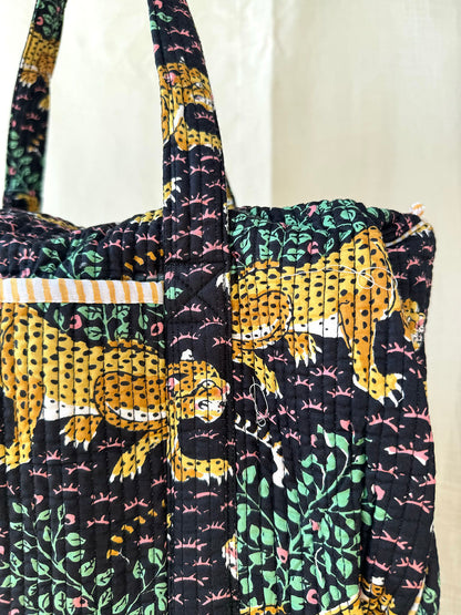 Leopard Weekend Bag n.3 - Black Midnight Safari