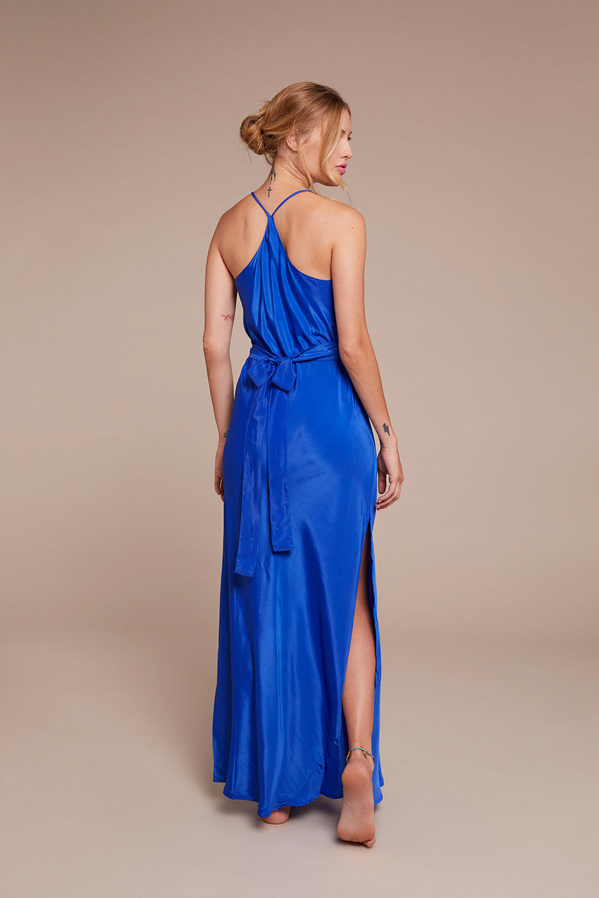 Kushi Slip Dress Electric Blue Bohemia Couture